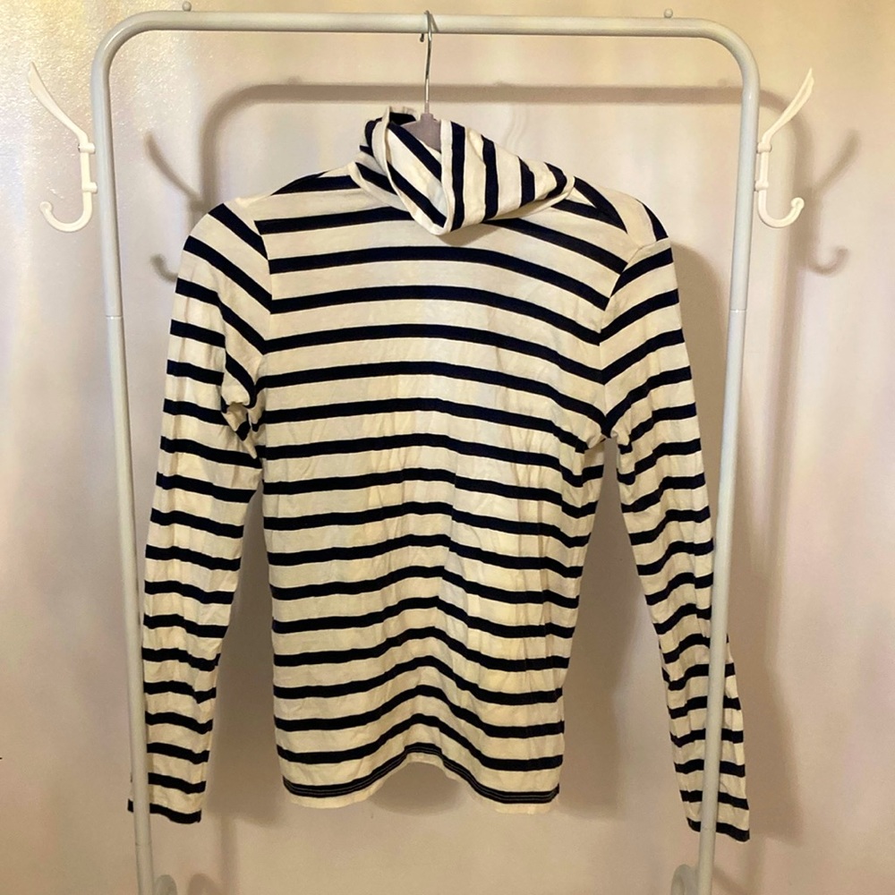 J.CREW Size 16 Women’s Tissue Turtleneck In Stripe